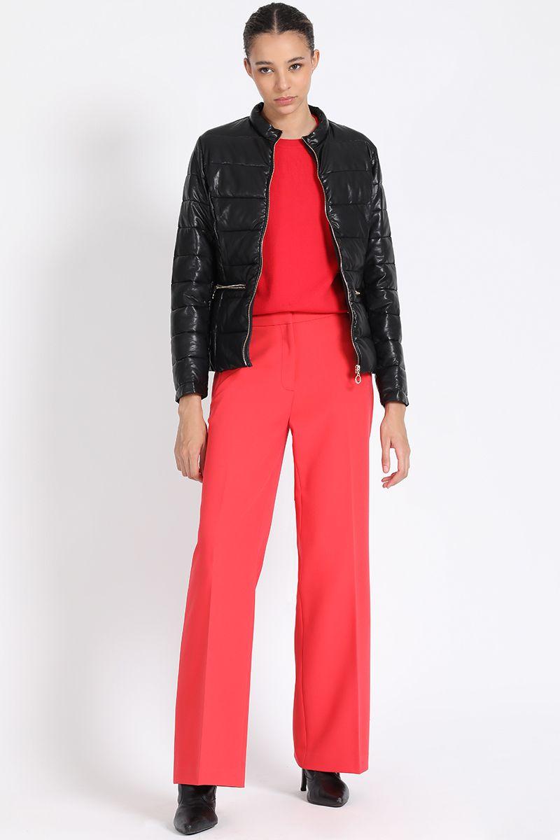 Parka Corta Efecto Cuero, Negro Liola-2