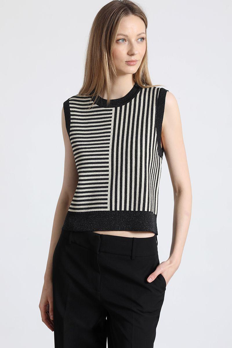 Top de rayas Liola mujer negro-0