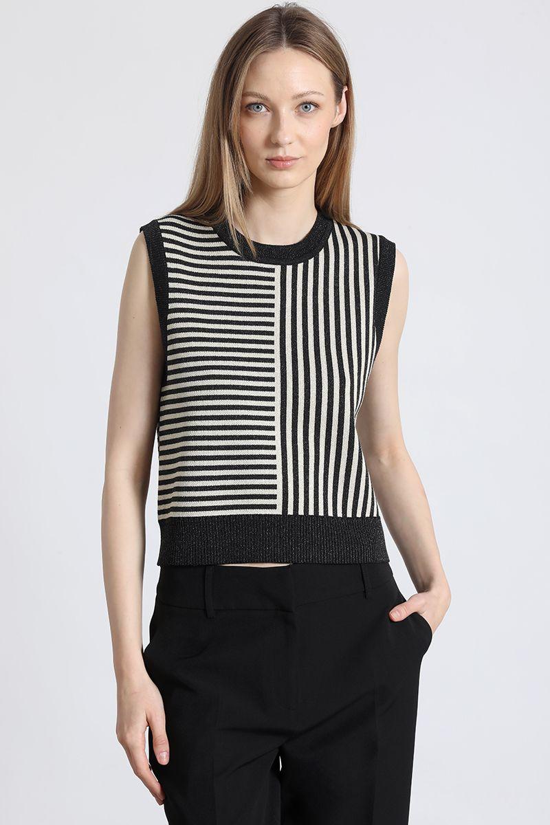 Top de rayas Liola mujer negro-1