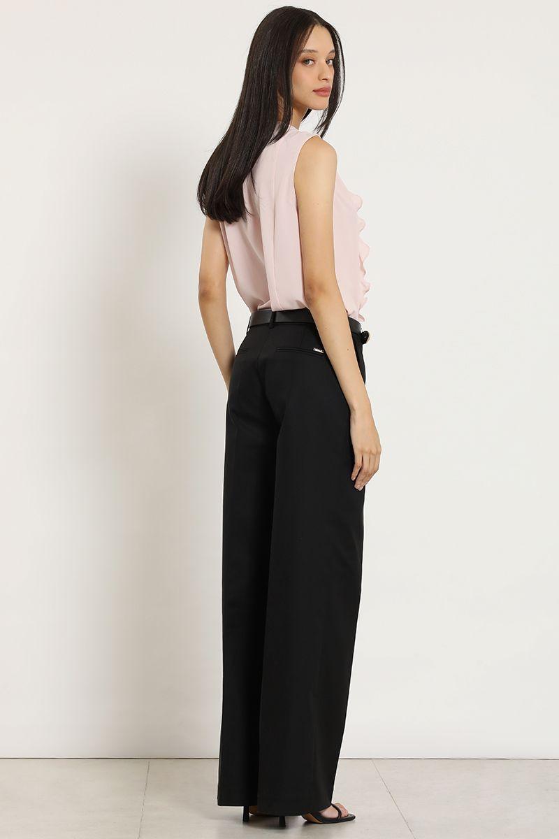 Pantalon recto, basico, negro Liola-2