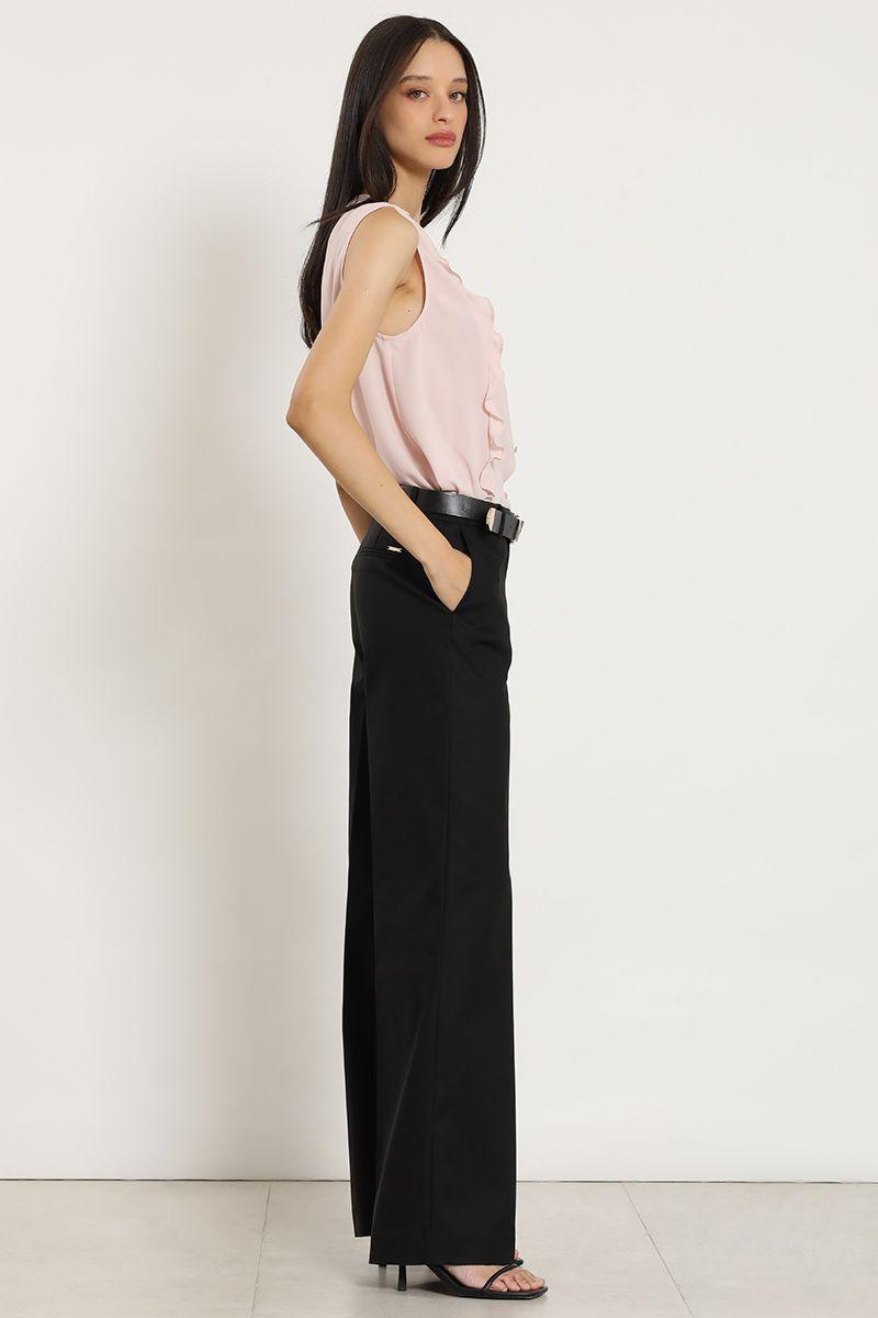 Pantalon recto, basico, negro Liola-3