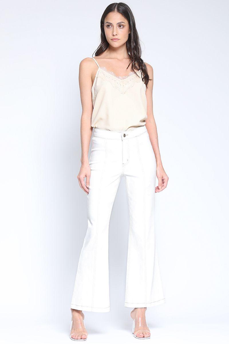 Pantalon Ancho Tiro Medio Negro Liola-2