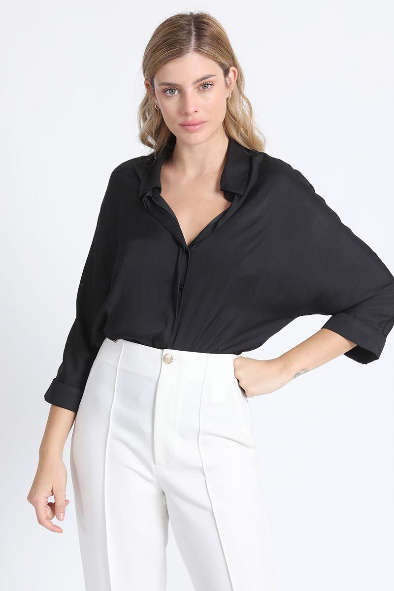 Camisa Satinada Negra Liola-4