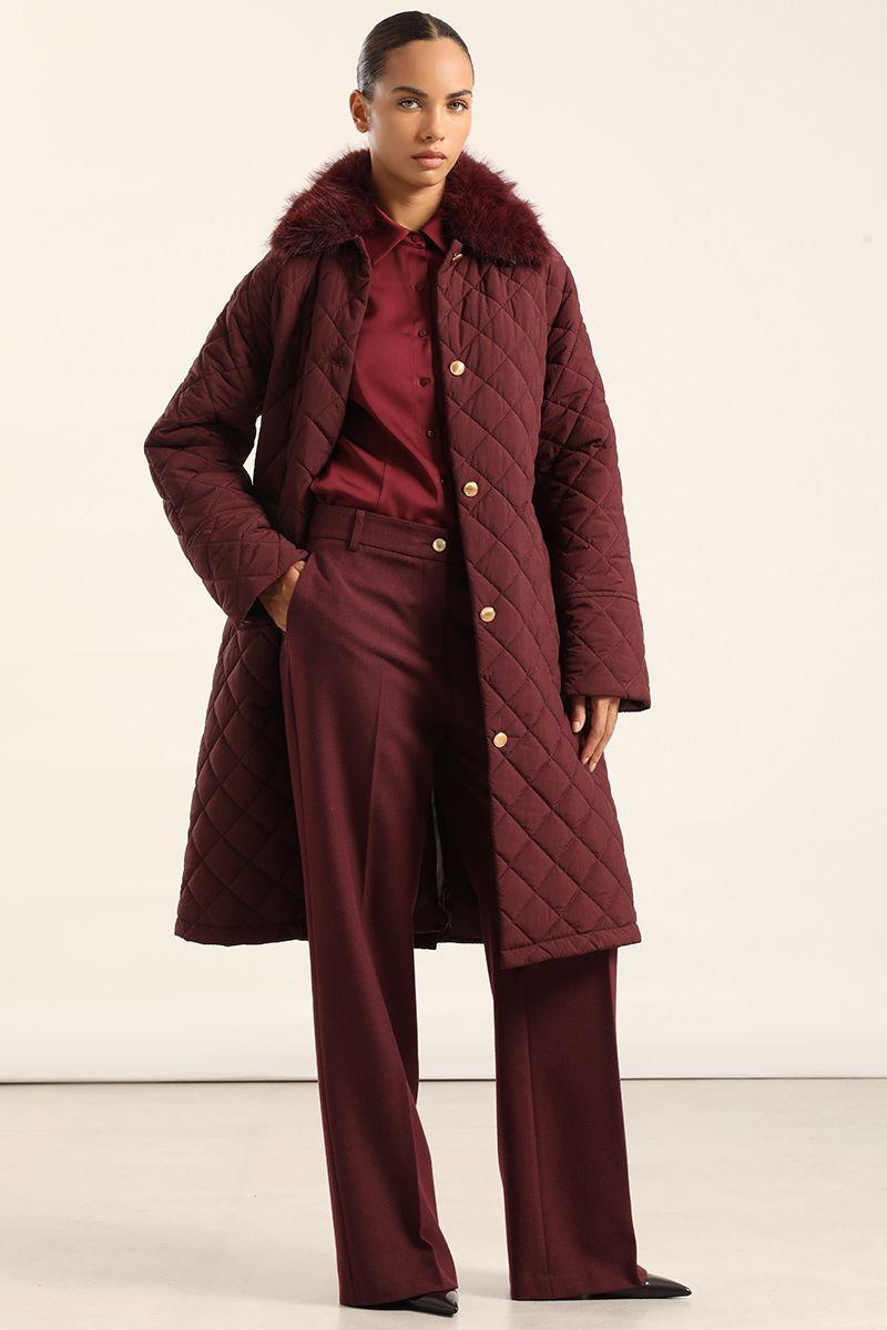 Parka Larga , Matelasse Rombo, Burdeo Liola-3