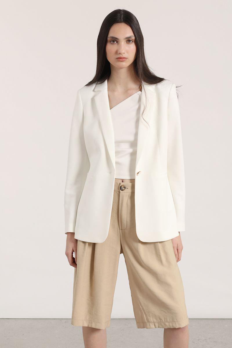 Blazer clásico scuba Liola mujer crudo-0