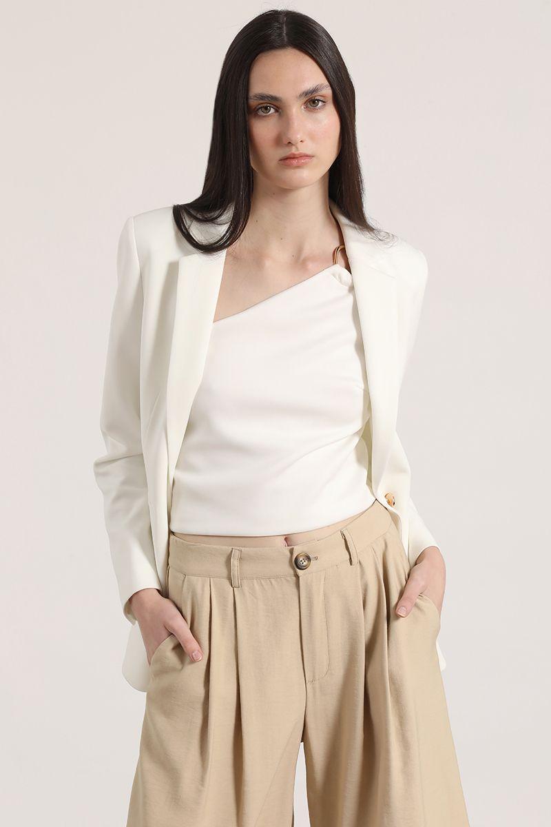 Blazer clásico scuba Liola mujer crudo-1