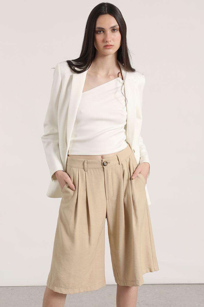 Blazer clásico scuba Liola mujer crudo-3