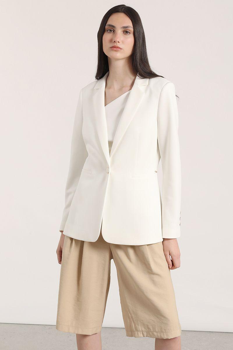 Blazer clásico scuba Liola mujer crudo-5