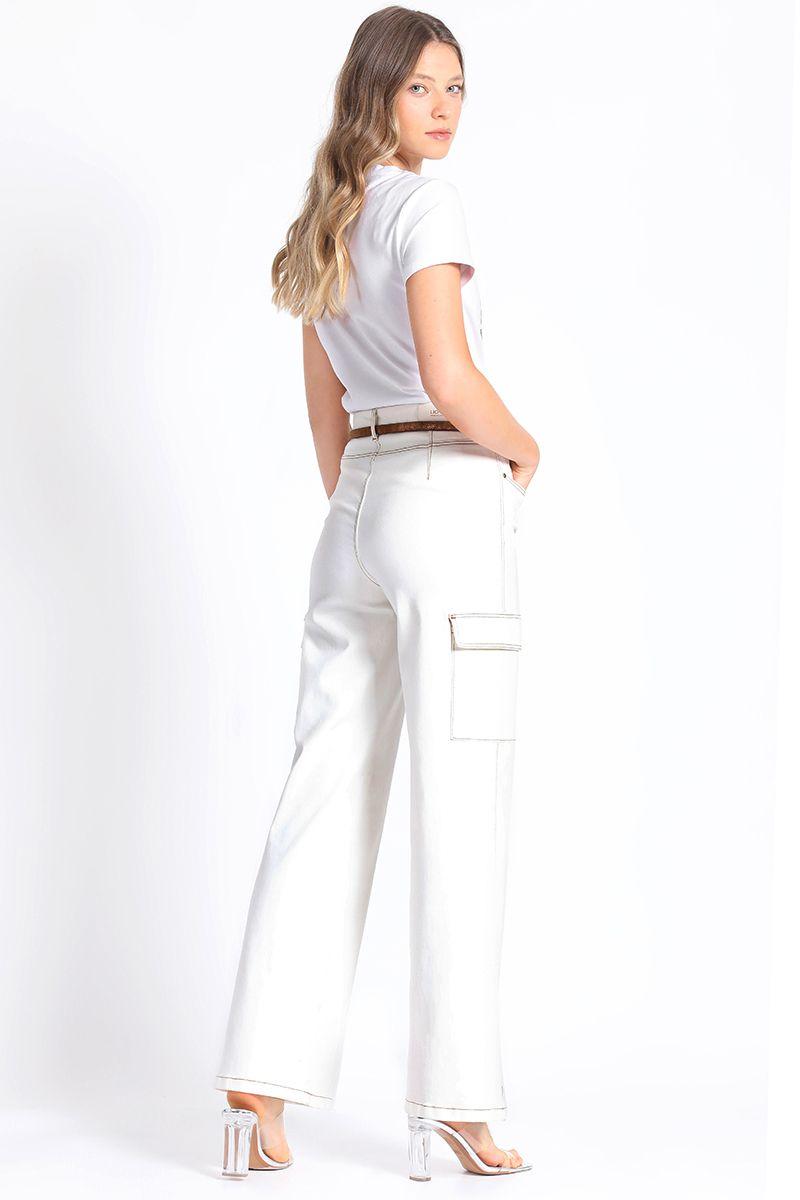 Pantalon Recto Cargo Crudo Liola-5