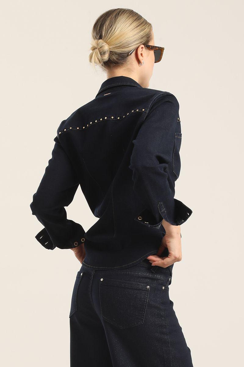 Camisa Denim Tachas, Indigo Liola-2