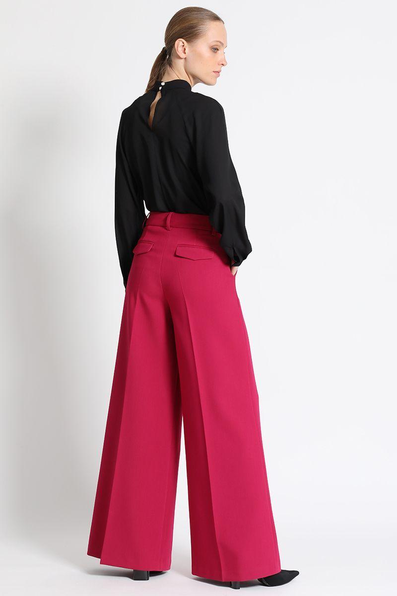 Pantalón Ancho Tiro Alto Fucsia Liola-3