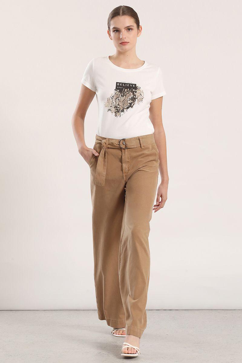 Polera algodon piton mujer Liola crudo-5