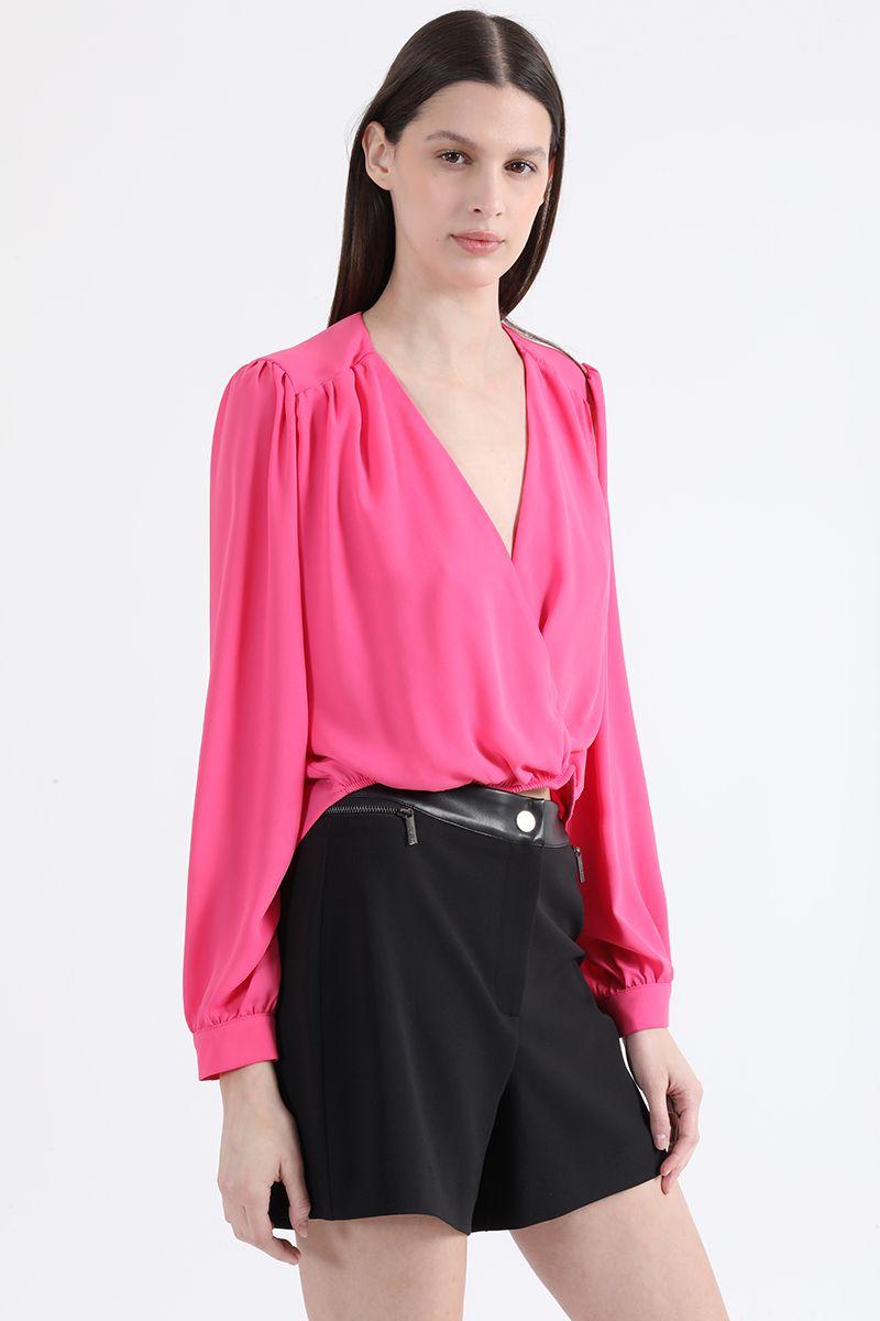 Blusa Ruedo Irregular, Fucsia, Colección Italia Liola-3
