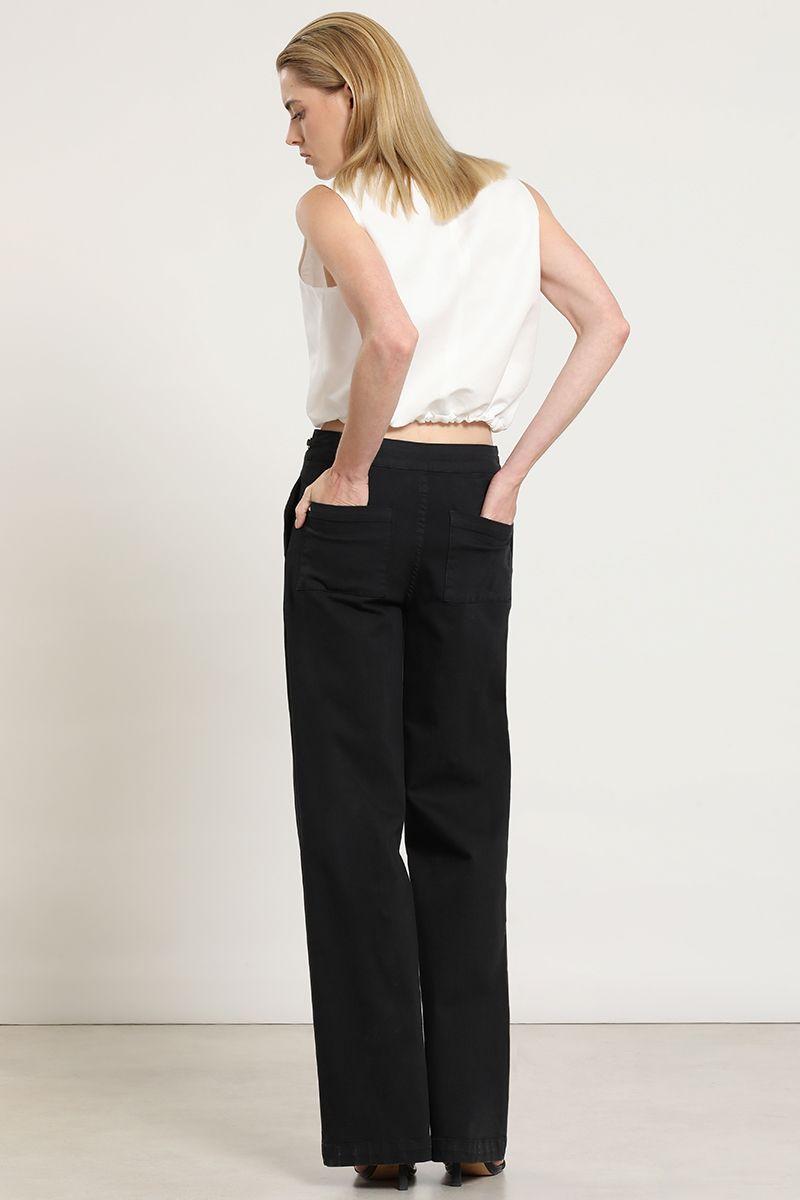 Jeans color straight, negro Liola-4