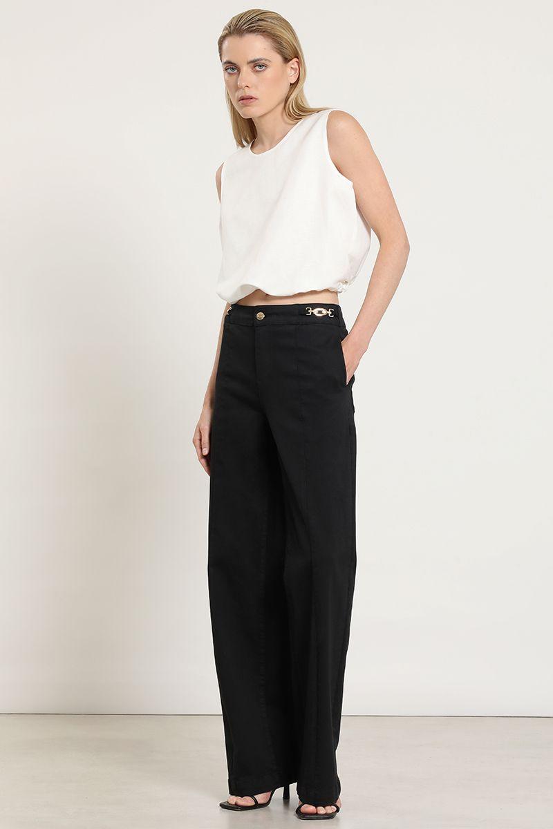 Jeans color straight, negro Liola-5