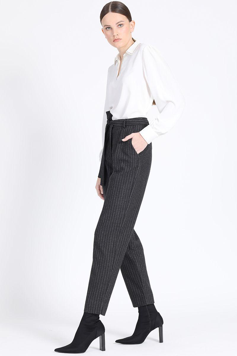 Pantalon Sastre Con Pinza, Raya Diplomatica, Gris Liola-2
