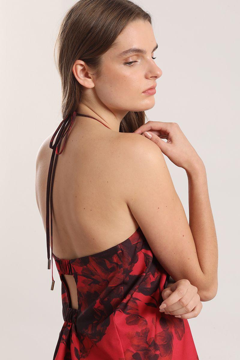 Top halter mujer Liola rojo-3