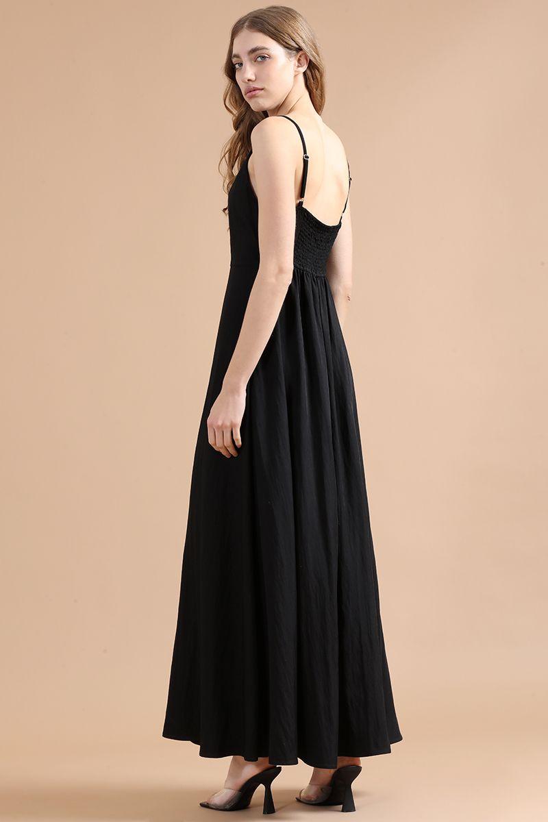 Vestido Maxi Lyocell, Negro Liola-3