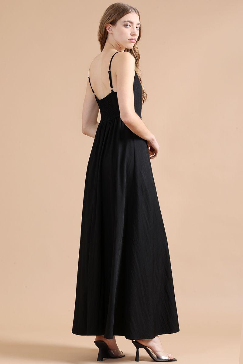 Vestido Maxi Lyocell, Negro Liola-4