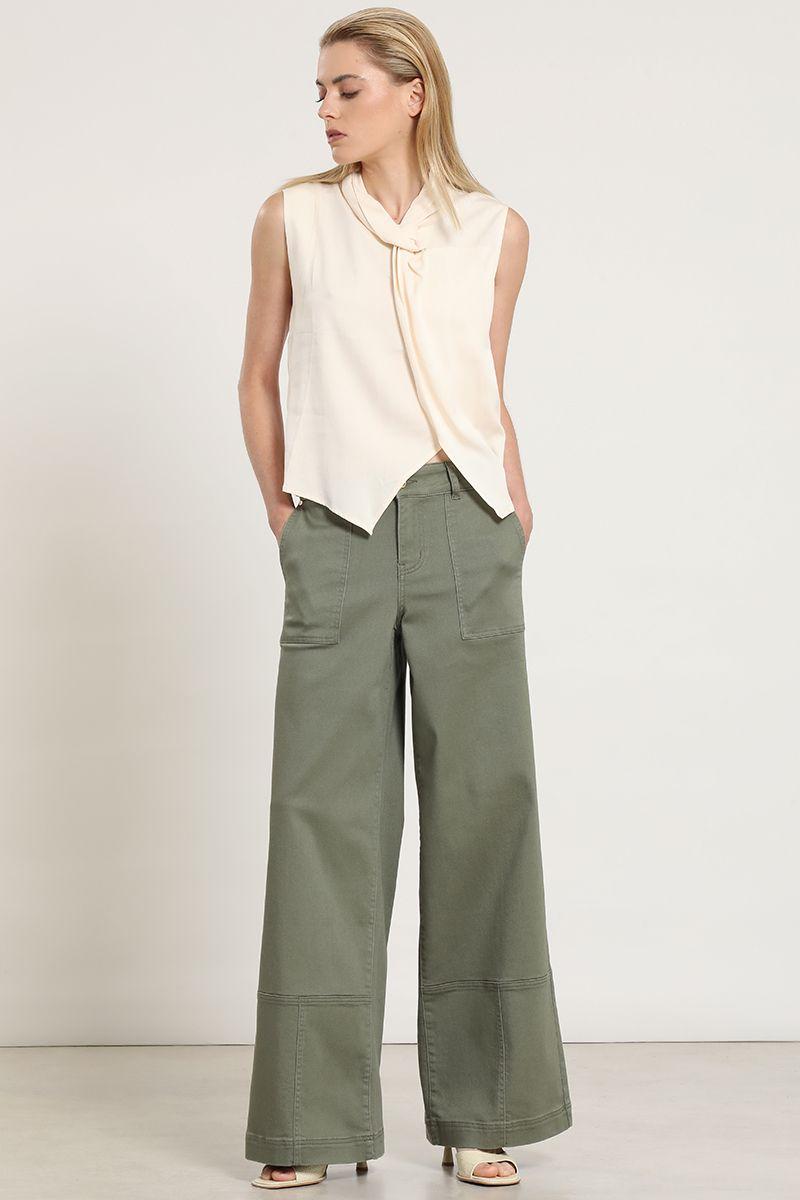 Jeans color palazzo, cargo, militar Liola-0