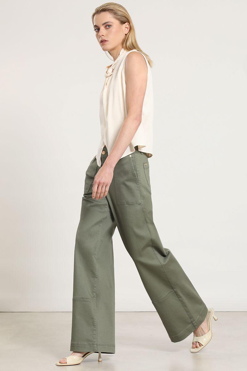 Jeans color palazzo, cargo, militar Liola-3