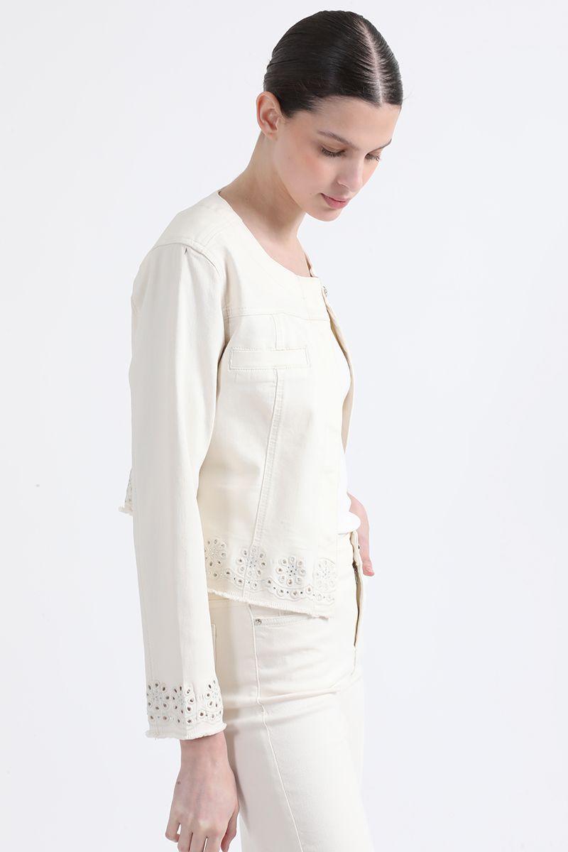 Chaqueta Bordado Rechelieu, Crudo Liola-3