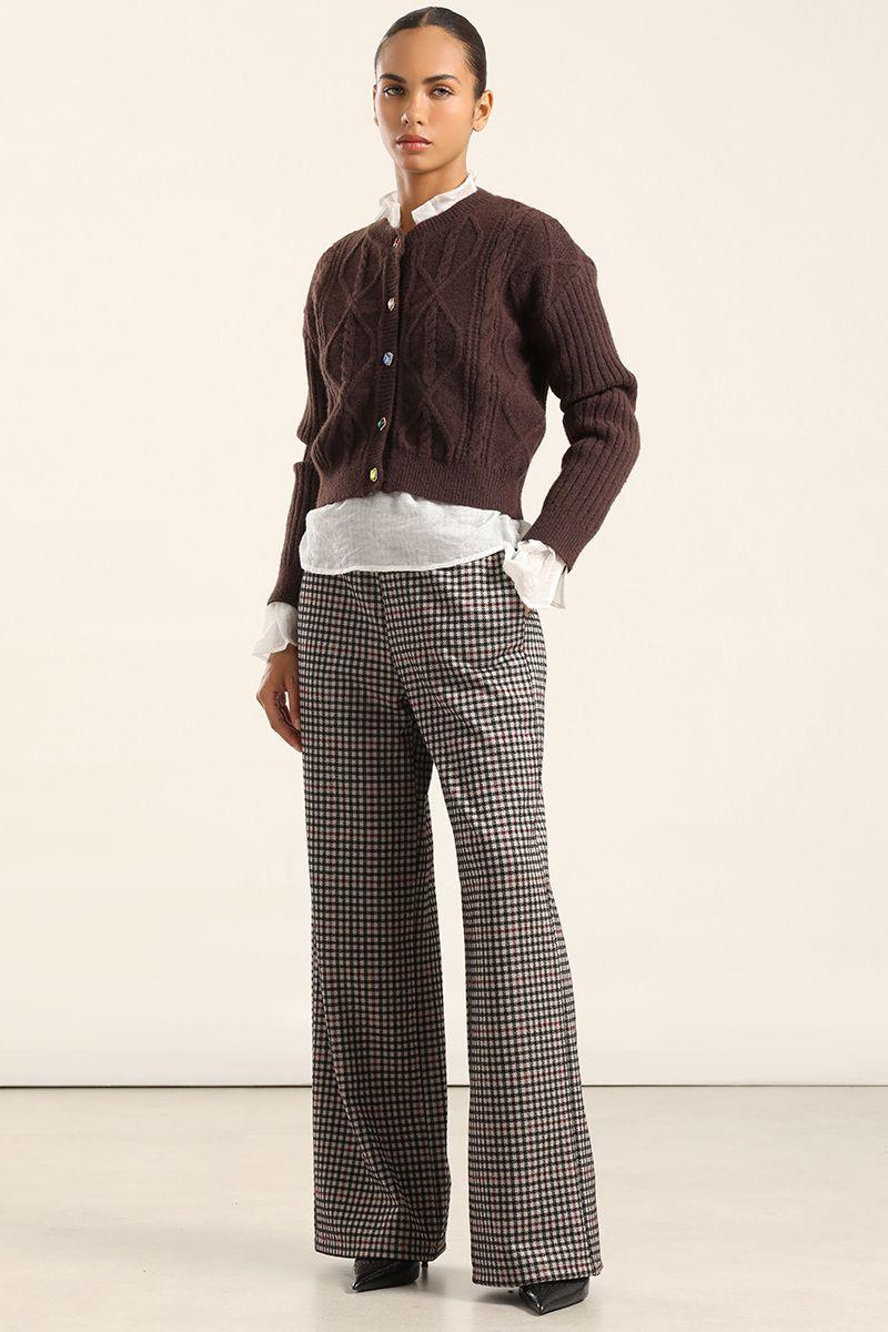 Cardigan Punto Boton Joya, Chocolate Liola-6