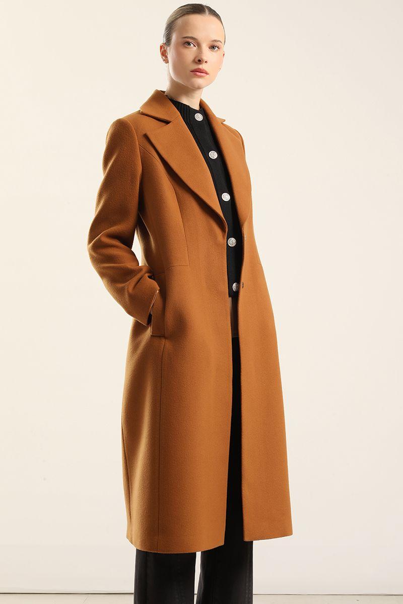 Abrigo Largo Basico, Muflon Camel Liola-0
