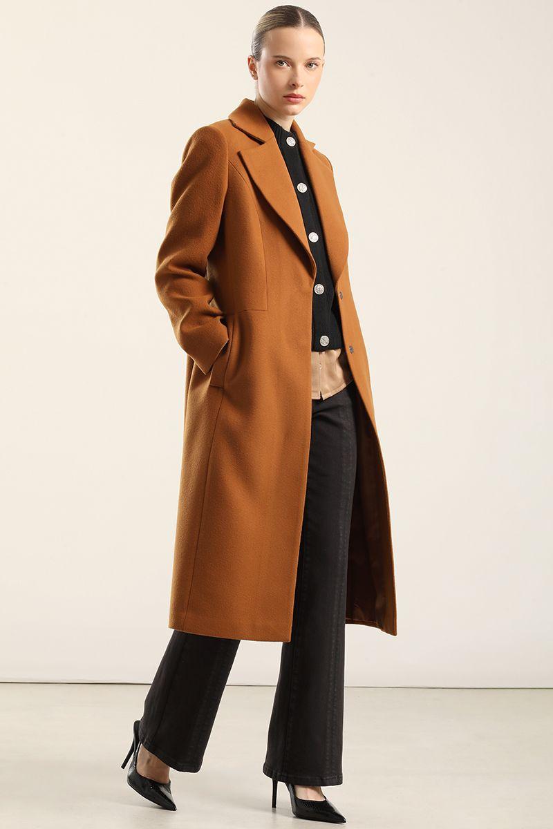 Abrigo Largo Basico, Muflon Camel Liola-1