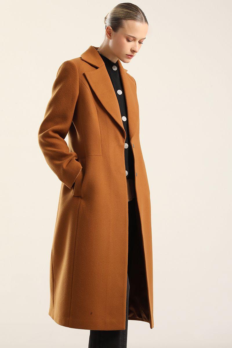 Abrigo Largo Basico, Muflon Camel Liola-4