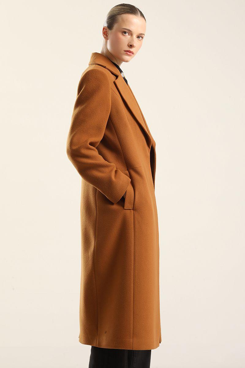 Abrigo Largo Basico, Muflon Camel Liola-5