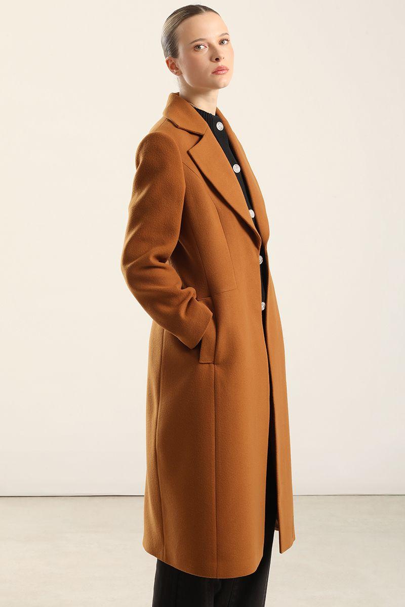 Abrigo Largo Basico, Muflon Camel Liola-6