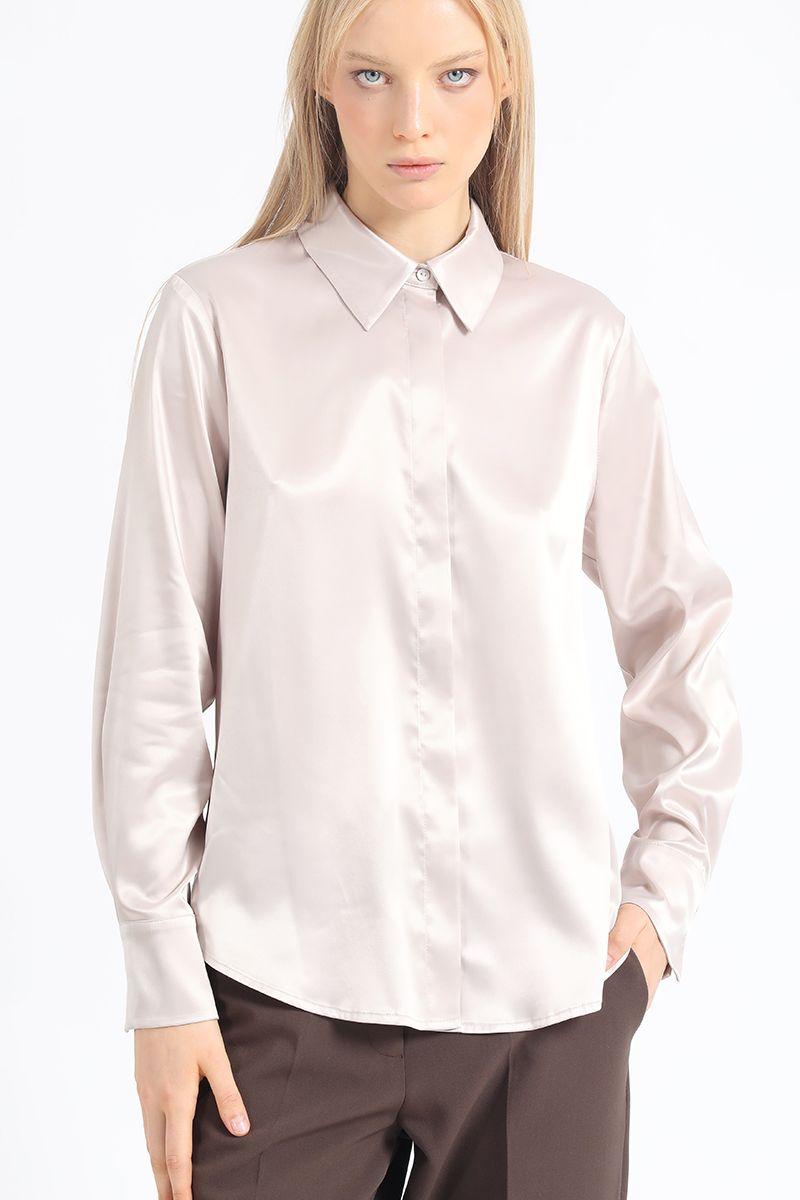 Blusa Basica Satin, Beige Liola-2