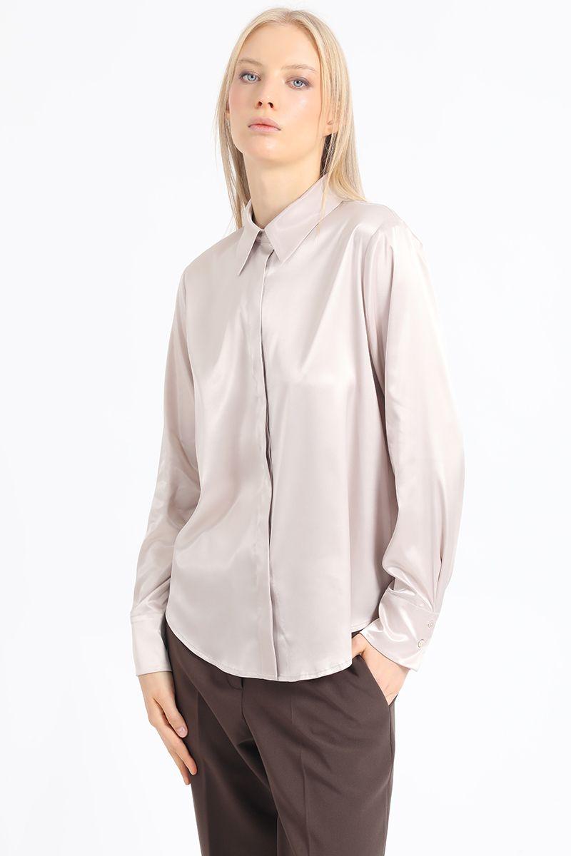 Blusa Basica Satin, Beige Liola-3