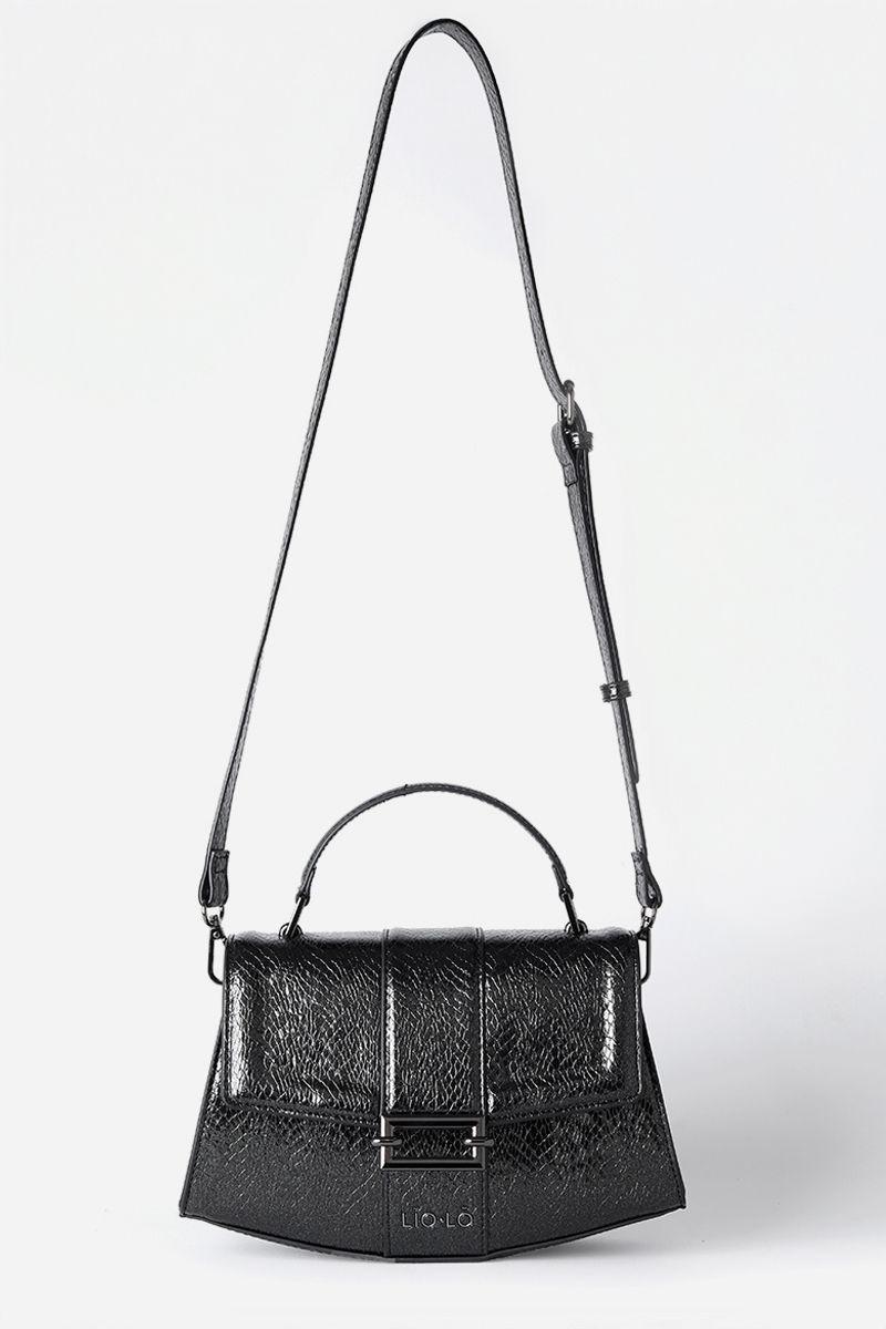 Cartera Metalizada, Efecto Cuero Fantasia, Grafito Liola-3