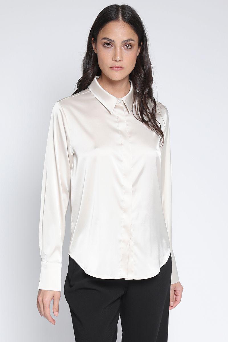 Camisa Satinada Beige Liola-2