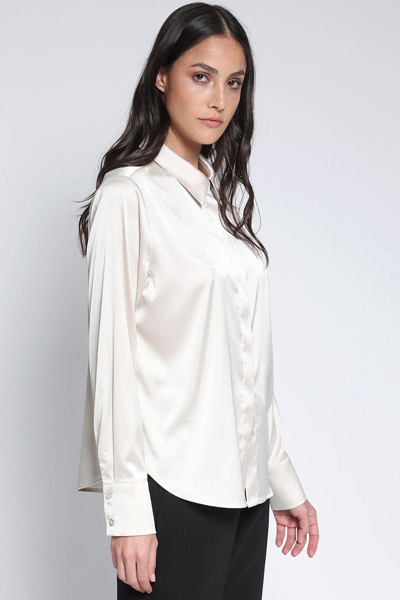 Camisa Satinada Beige Liola-4