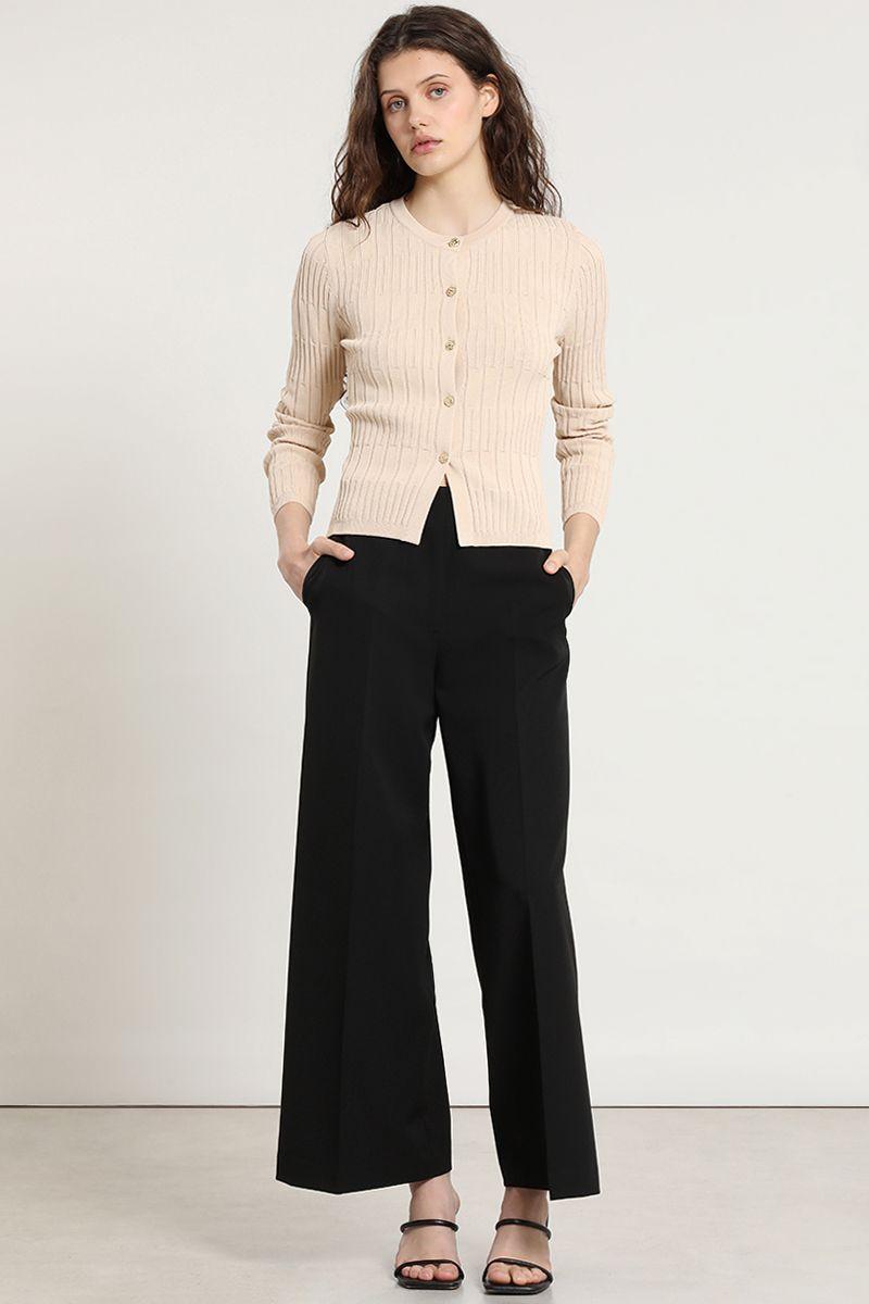 Cardigan punto, boton fantasia, beige Liola-6