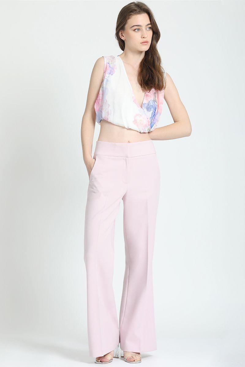 Pantalon Flare Rosa Liola-0