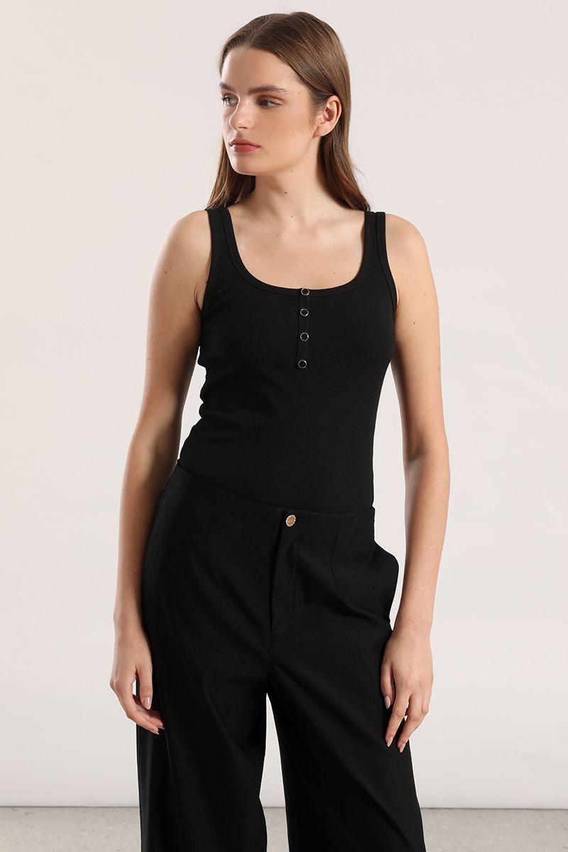 Top con botones Liola mujer negro-4