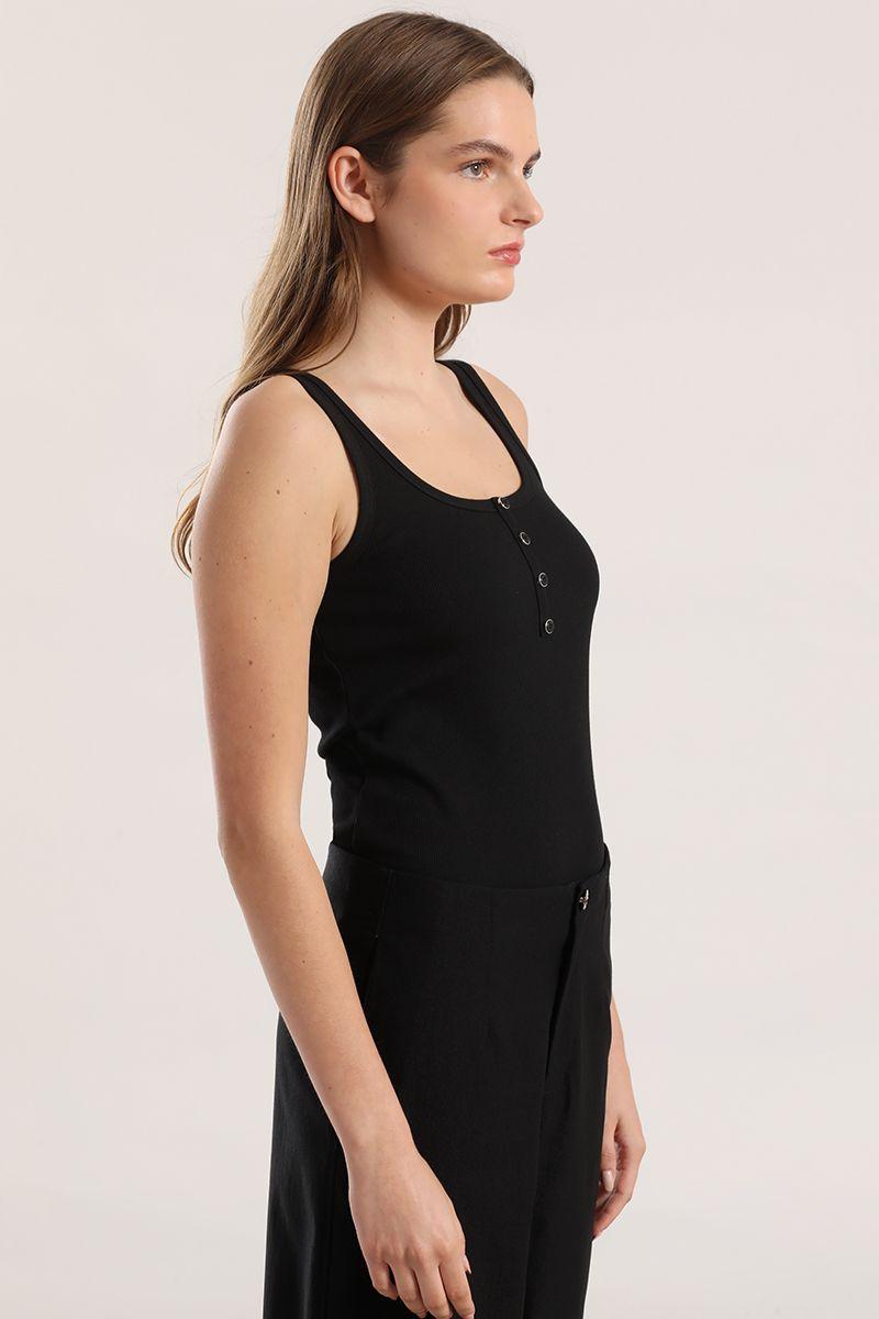Top con botones Liola mujer negro-5