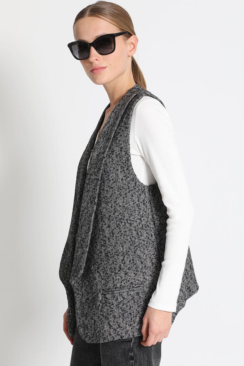 Chaqueta Sin Mangas Fantasia Negro Liola-1