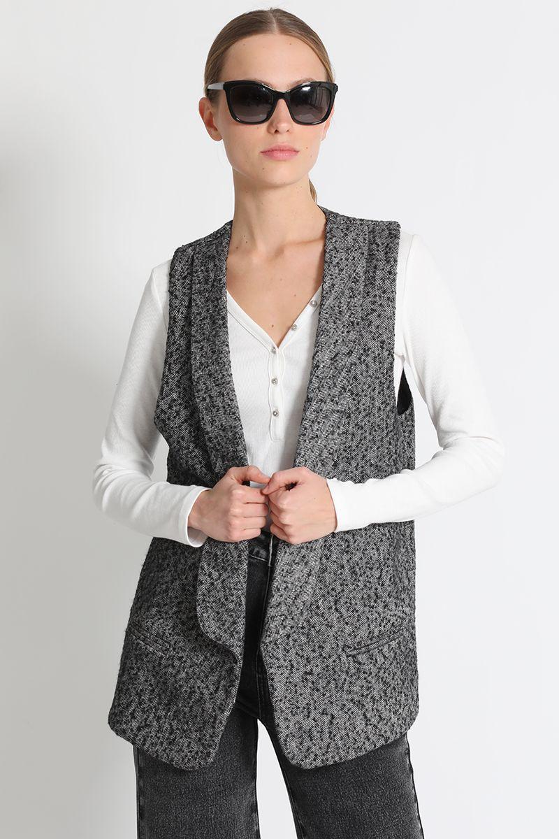 Chaqueta Sin Mangas Fantasia Negro Liola-3