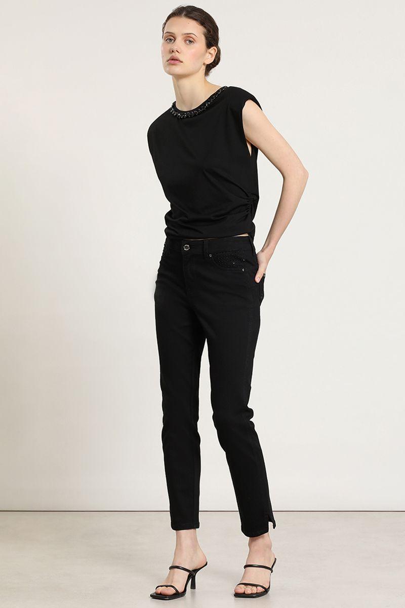 Jeans color, skinny, negro Liola-5
