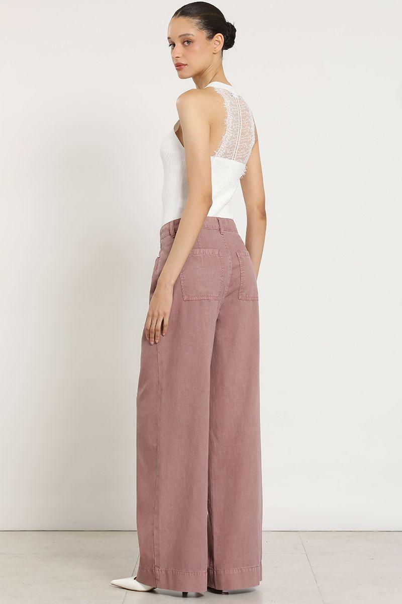 Pantalon palazzo lyocell lino, rubor Liola-3