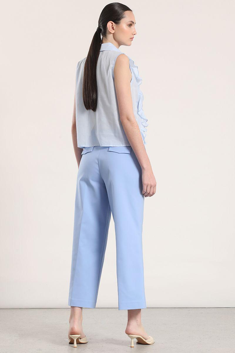 Pantalón ancho cropped liola mujer celeste-4