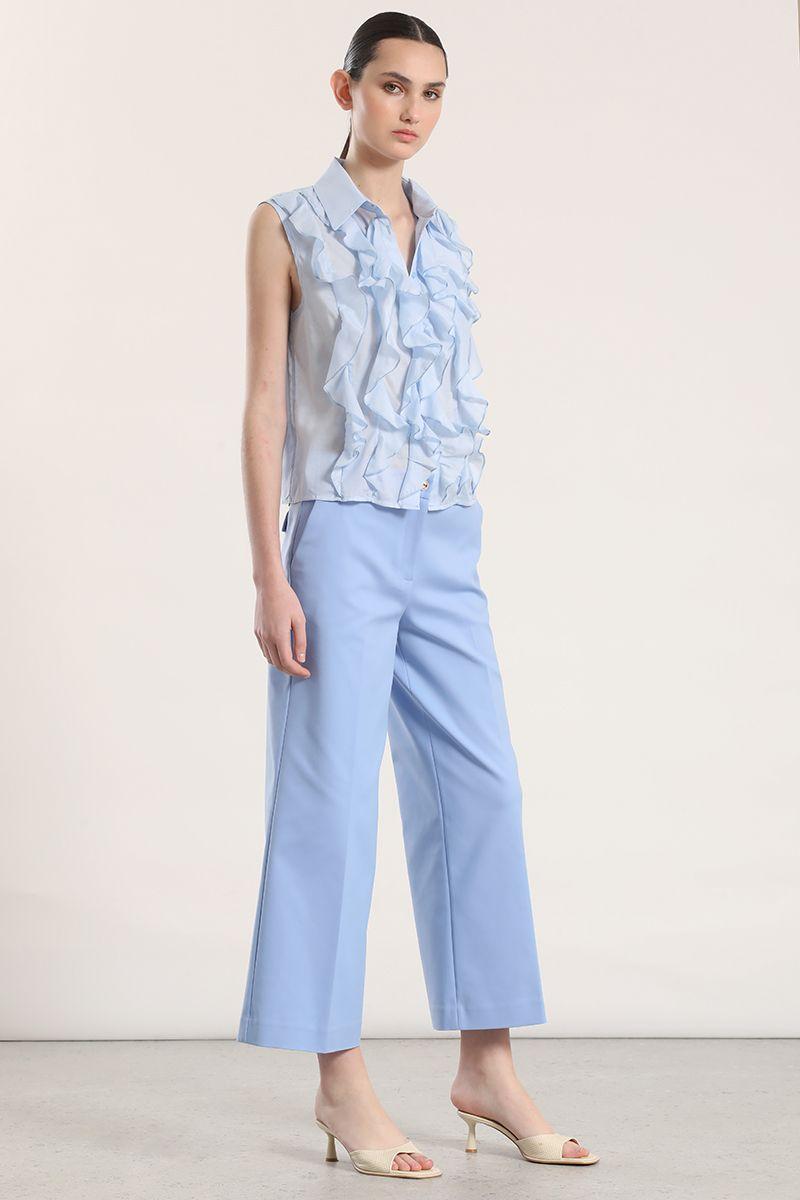 Pantalón ancho cropped liola mujer celeste-5