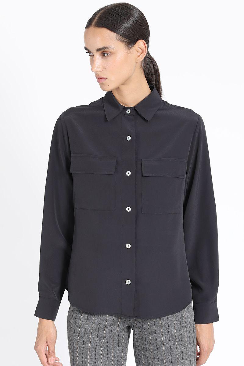 Blusa Bolsillos Cargo, Negro Liola-3