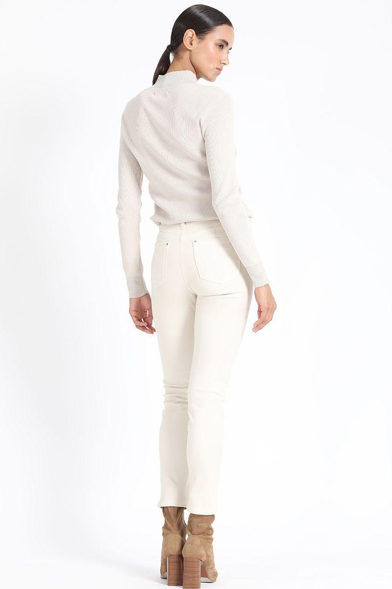 Pantalon  Skinny Tiro Medio, Masilla Liola-3