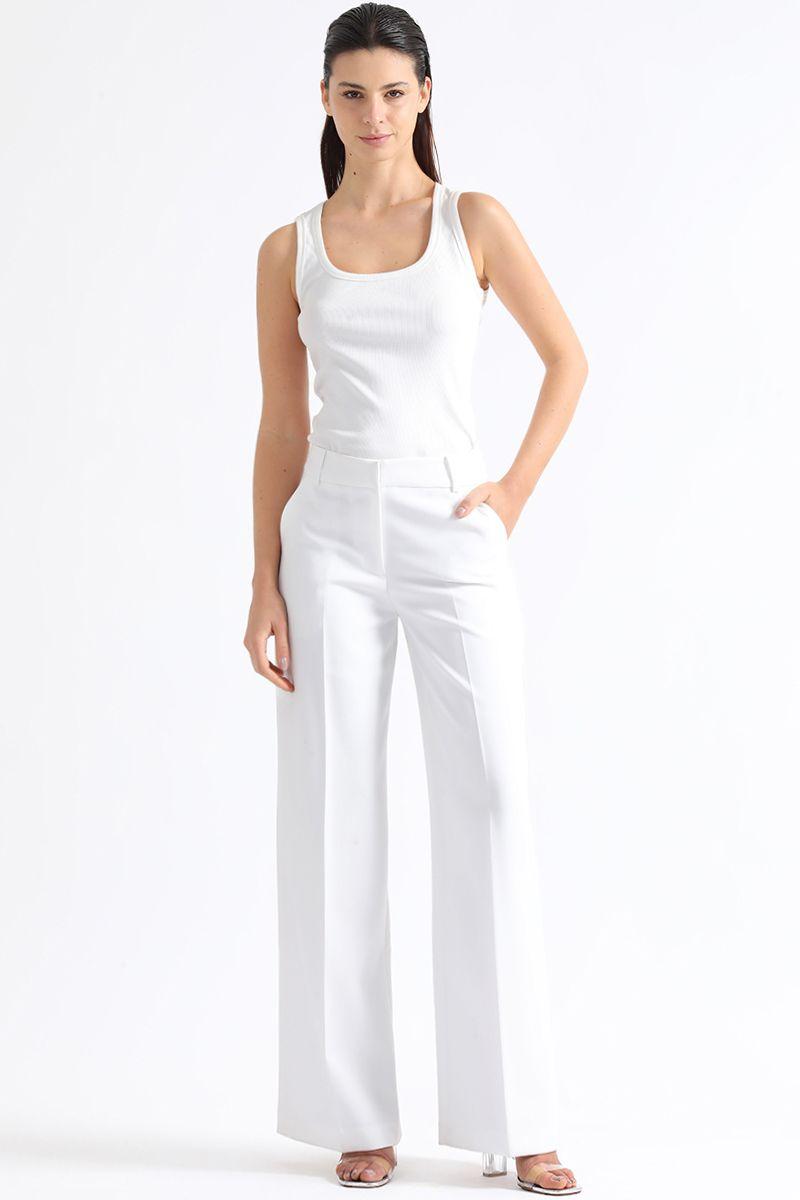 Pantalon Recto Tiro Alto, Crudo Liola-0
